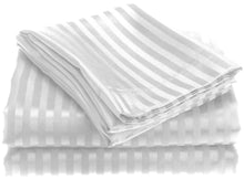 Kate Aurora 4-piece Premium Hotel Quality Striped Bed Sheet Sets - 39in W x 75in L, White