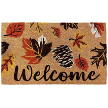 Kate Aurora Festive Fall Autumn Leaves Bristled Outdoor All Season Welcome Mat - 18"x30"