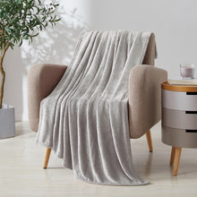 Kate Aurora Ultra Soft & Plush Ogee Damask Fleece Throw Blanket Covers - 50 in. W x 60 in. L - Gray