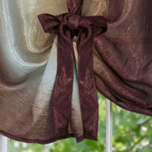GoodGram Ombre Crushed Satin Sheer Single Window Curtains & Valances - 50 in. W x 63 in. L Single Tie Up Shade, Chocolate