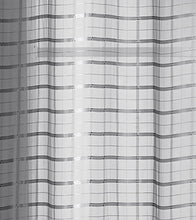Kate Aurora 2 Piece Silver Plaid Grommet Top Sheer Window Curtain Panels - 84 in. Long