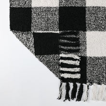 Kate Aurora Country Farmhouse Chic Ultra Soft Chenille Buffalo Check Plaid Throw Blanket - 50" x 60" - Black