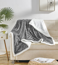 Kate Aurora Ultra Soft & Plush Cozy Corduroy Faux Shearling Accent Throw Blanket - 50"x60"