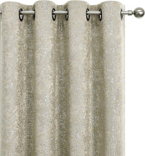 Kate Aurora 2 Piece Metallic Sparkle Thermal Grommet Blackout Curtain Panels - 52 in. W x 84 in. L, Beige