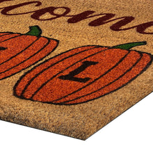 Kate Aurora Fall Autumn Welcome Pumpkins Bristled Outdoor All Season Welcome Mat - 18"x30"