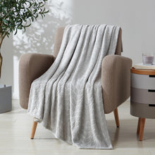 Kate Aurora Pastel Chic Embossed Leaves Ultra Plush Accent Throw Blanket - 50 in. W x 60 in. L