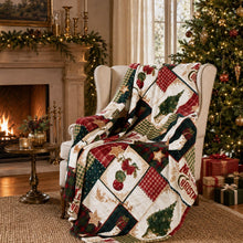 Kate Aurora Ultra Plush Merry Christmas Plaid Farmhouse Hypoallergenic Fleece Throw Blanket