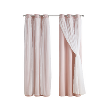 Kate Aurora Basic Elegance 2 Pack Double Layered Hotel Chic Sheer Light Defusing Curtains - 38 in. W x 63 in. L, Blush/Pink