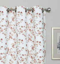 Kate Aurora 2 Pack Shabby Chic Grommet Top Floral Cherry Blossom Curtain Panels - 38 in. W x 84 in. L, Spice/Gray