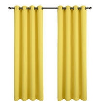 Kate Aurora 100% Hotel Thermal Blackout Yellow Grommet Top Curtain Panels - 50 in. W x 45 in. L, Yellow