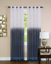 Kate Aurora Tropical Living Semi Matte Sheer Ombre Chic Grommet Top Window Curtains