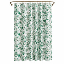 Kate Aurora Shabby Chic Watercolor Floral Garden Fabric Shower Curtain - Green