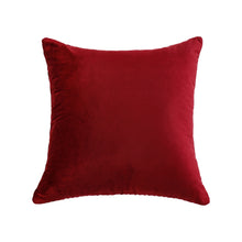 Kate Aurora Overfilled Crushed Velvet 1 Piece Zippered Christmas Accent Throw Pillow - 18" x 18" - Burgundy