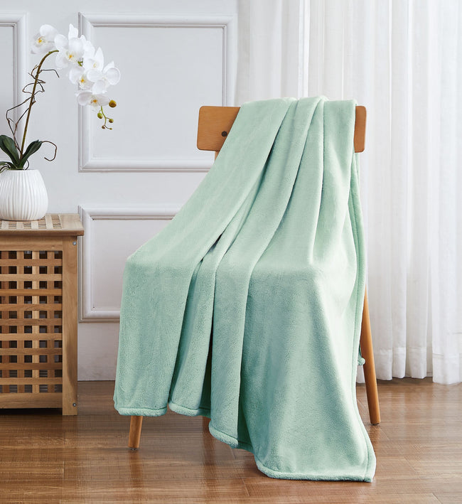 Kate Aurora Ultra Soft & Plush Oversized Aqua Cloud Fleece Accent Throw Blanket - 50" x 70"