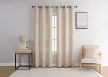 Kate Aurora 2 Piece Essence Floral Grommet Top Window Curtain Panels - 84 in. Long - Beige