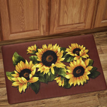 Kate Aurora Anti Fatigue Memory Foam 18" X 30" Black Eyed Susan Floral Kitchen Floor Mat