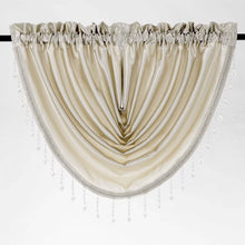 Kate Aurora 6 Piece Maison Estate Collection Semi Sheer Window Curtains & Beaded Valance Set - Beige