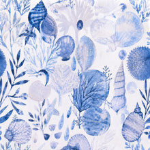 Kate Aurora Nantucket Harbor Blue Coral & Seashells Fabric Shower Curtain - Standard Size