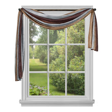 GoodGram Ombre Crushed Satin Sheer Single Window Curtains & Valances - 50 in. W x 144 in. L Single Scarf, Chocolate