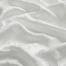 Kate Aurora Robyn Leaf Raised Jacquard Lux Fabric Shower Curtain - 72" x 72" - White