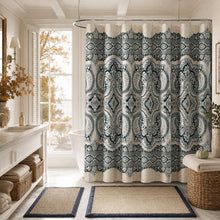 Kate Aurora French Chateau Paisley Chic Premium Fabric Shower Curtain - Navy