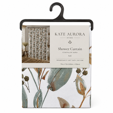Kate Aurora Kali Autumn Botanical Retreat Fall Fabric Shower Curtain - Standard Size
