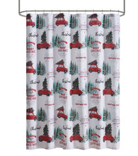 Kate Aurora Tis The Season Holiday Pick Up Truck & Christmas Trees Fabric Shower Curtain - Standard Size