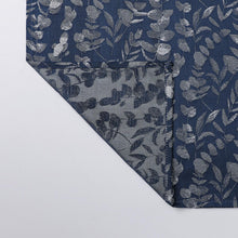 Kate Aurora Robyn Leaf Raised Jacquard Lux Fabric Shower Curtain - 72" x 72" - Navy