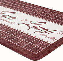 Kate Aurora Montauk Accents Anti Fatigue Memory Foam 18" x 30"  Live~Love~Laugh Kitchen Floor Mats With Beveled Edges - Burgu