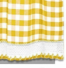 GoodGram Buffalo Check Gingham Custom Window Curtain Treatments - Tiers 29 in. W x 36 in. L, Yellow