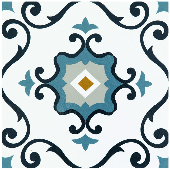 Kate Aurora Retro Slate 12”x12” Peel ‘N’ Stick Self Adhesive Vinyl Floor Tiles Pack Of 20