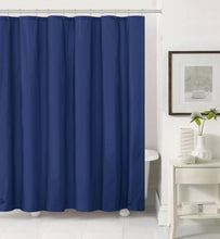 Heavy Duty Navy Blue 10 Gauge Hotel Non-Toxic Odor Free PEVA Shower Curtain Liner - Mold & Mildew Resistant