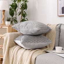 Kate Aurora Overfilled Crushed Velvet 1 Piece Zippered Christmas Accent Throw Pillow - 18" x 18" - Gray