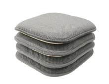 GoodGram Non Slip Chenille Premium Memory Foam Chair Cushions (4 Pack) - 16 in. W x 16 in. L, Gray