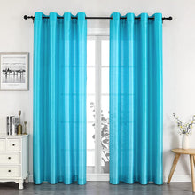 Kate Aurora Home Living 2 Piece Lightweight Basic Sheer Grommet Top Curtain Panels - 54 in. W x 84 in. L, Turquoise