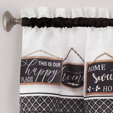 Kate Aurora Modern Farmhouse Complete 3 Piece Rod Pocket Tier and Valance Kitchen Curtain Set - 24 in. Long - Black