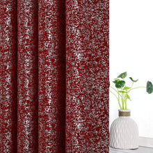 Kate Aurora Metallic Sparkle Thermal Grommet Blackout Curtains - 52 in. W x 84 in. L, Burgundy