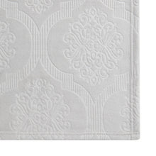 Kate Aurora Ultra Soft & Plush Ogee Damask Fleece Throw Blanket Covers - 50 in. W x 60 in. L - Gray