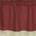 Kate Aurora Country Farmhouse Flax Linen Tie Up Window Valance - 58 in. W x 14 in. L, Burgundy