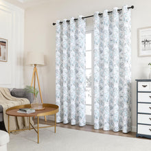 Kate Aurora Bradenton 1 Piece Grommet Top Light Filtering Paisley Floral Window Curtain Panel - Blue