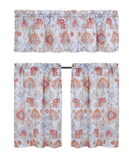 Kate Aurora Mystic Seaport Watercolor Rod Pocket Complete 3 Piece Cafe Kitchen Curtain Tier & Valance Set - Spice
