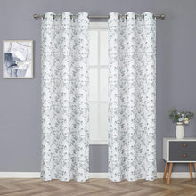 Kate Aurora Living Cherry Blossom Designed Grommet Top Window Curtains - 52 in. W x 84 in. L, Gray