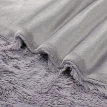 Kate Aurora Regal Luxe Oversized Ultra Soft & Fuzzy Lined Accent Throw Blanket - 50 in. W x 70 in. L - Light Gray