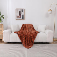 Kate Aurora Modern Lux Ultra Soft & Plush Ribbed Accent Throw Blanket - 50 in. W x 60 in. L - Pumpkin
