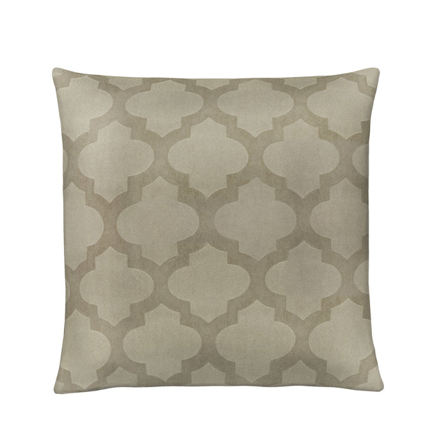 Kate Aurora Maison Textured Quatrefoil Clover 18" X 18" Filled Accent Throw Pillow - Camel