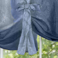 GoodGram Ombre Crushed Satin Sheer Single Window Curtains & Valances - 50 in. W x 63 in. L Single Tie Up Shade, Blue