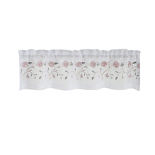 Kate Aurora Complete 3 Piece Embroidered Shabby Floral Roses Sheer Cafe Kitchen Curtain Tier & Valance Set - Gray/Burgundy