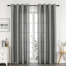Kate Aurora Artisan Lightweight Transparent Faux Silk Sheer Grommet Single Curtain Panel - 52 in. W x 45 in. L, Silver
