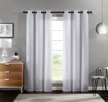 Kate Aurora Modern Living 2 Pack Aries Geometric Light Reducing Grommet Curtains - White
