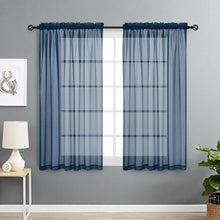 Kate Aurora Living 2 Pack Basic Home Rod Pocket Sheer Voile Window Curtains - 52in. W x 45in. L, Navy